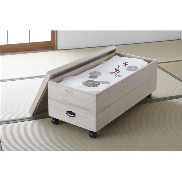 【百貨店SALEでP最大限度47倍】総桐お召しもの入れもの/桐箱 【2段】 幅91糎 積み重ね可 キャスター付き添い人 日本製 【切り上げる品】