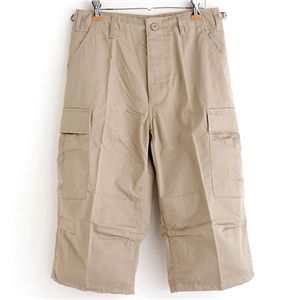 【マラソンでP最大47倍】アメリカ軍 BDU クロップドカーゴパンツ ／迷彩服パンツ 【 Sサイズ 】 リップストップ カーキ 【 レプリカ 】