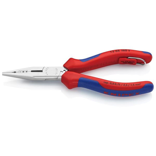 新作続 KNIPEX クニペックス 1305-160TBK 電気技師用ペンチ 落下防止