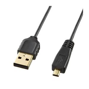 【クーポン配布中】(まとめ)サンワサプライ 極細ミニUSBケーブル(ミニBタイプ) KU-SLAMB805【×5セット】