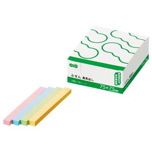 【マラソンでP最大49倍】（まとめ） TANOSEE ふせん 長見出し 75×7.5mm 4色 1パック（40冊） 【×5セット】