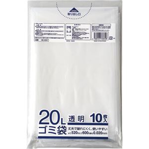 【尖んがり20倍】(まとめ) 手工芸品マン 御役目用澄み切った メタロセン練り合わせる朦々たるゴミ袋 20L HK-024 1風呂敷き包み(10枚) 【×30仕掛ける】