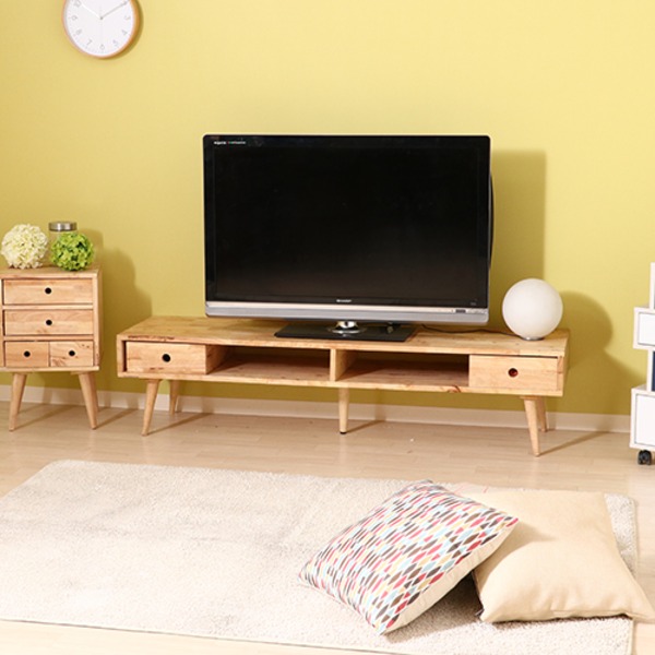 【クーポン配布中】テレビボード テレビ台 幅150cm ナチュラル 木製 スライド式 引出付き ロータイプ Natural Signature リビング ダイニング【代引不可】