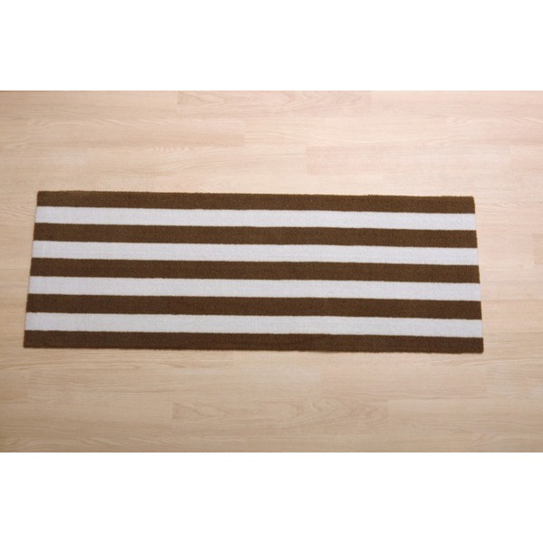 【マラソンでポイント最大47.5倍】カーマット 【フロント・リア共通 ベーシック ボーダー ベージュ 約45&times;125cm】 洗える 耐久性 速乾性 〔カー用品 自動車用品〕【代引不可】｜インテリアの壱番館