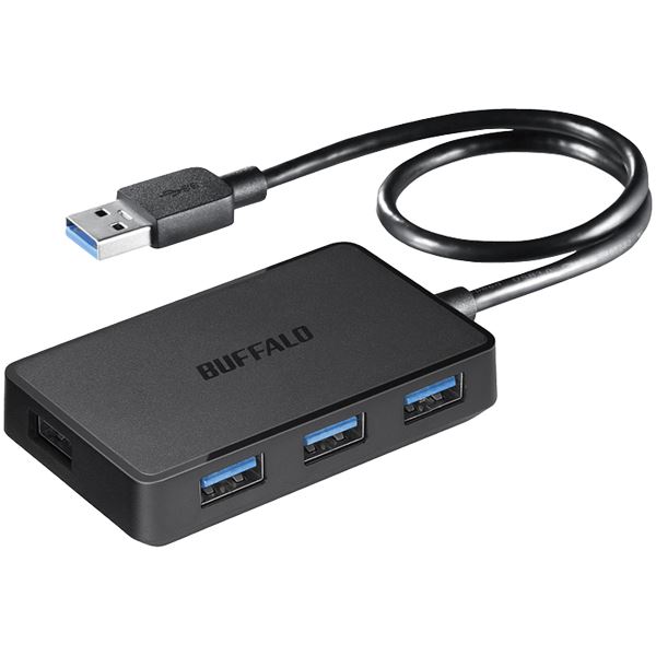 【マラソンでポイント最大47.5倍】バッファロー USB3.0バスパワーハブ 4ポートタイプ マグネット付き ブラック BSH4U300U3BK|インテリアの壱番館