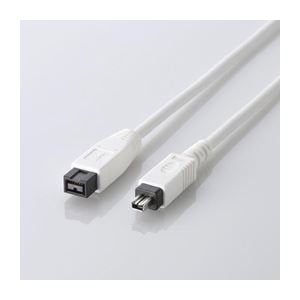 【ポイント20倍】（まとめ）エレコム FireWireケーブル（9ピン-4ピン） IE-941WH【×2セット】