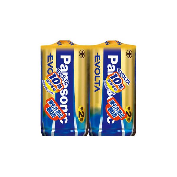 【マラソンでP最大49倍】（まとめ） パナソニック EVOLTAアルカリ乾電池 LR14EJ/2SE(2本入) 【×10セット】
