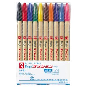【ポイント20倍】（まとめ） 寺西化学 水性サインペン マジックラッションペンNo.300 10色（各色1本） M300C-10 1パック 【×5セット】