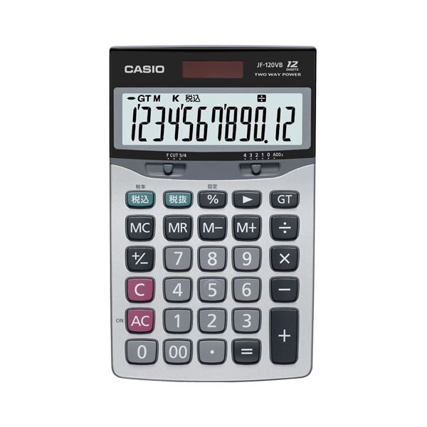 【尖んがり20倍】(まとめ) カシオ CASIO 本格実務計算器 12桁 ジャスト大きさ JF-120VB-N 1台 【×5仕掛ける】