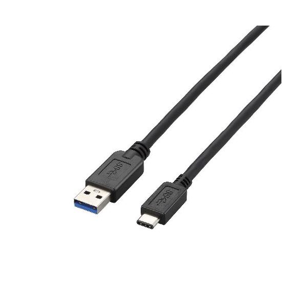 【ポイント20倍】(まとめ)エレコム USB3.1ケーブル(A-TypeC) USB3-AC05BK【×2セット】