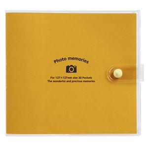 【マラソンでP最大49倍】（まとめ） カバーポケットアルバム 溶着式／ましかく127判・1段ポケット台紙 オレンジ アカ-PV127-201-1【×10セット】