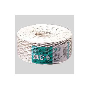 【マラソンでP最大49倍】（まとめ） 紙紐 カヒ-10W 白 1巻入 【×10セット】