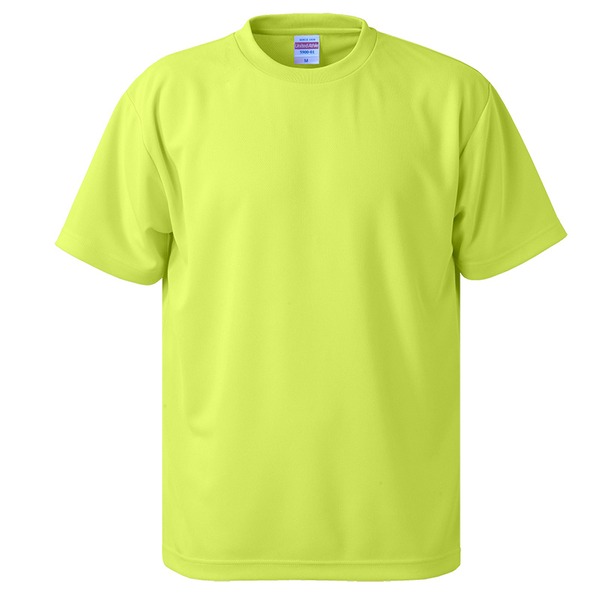 【マラソンでP最大49倍】UVカット・吸汗速乾・5枚セット・4.1オンスさらさらドライ Tシャツ蛍光 イエロー L