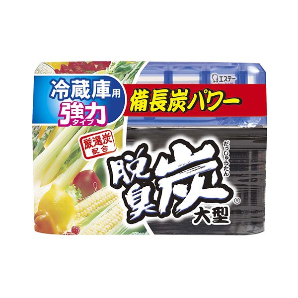【尖んがり20倍】（まとめ） エステー 脱臭炭 電気冷蔵庫用大型 240g 1仕かける（3個） 【×3仕かける】
