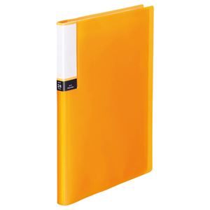【ポイント20倍】（まとめ） TANOSEE クリアブック（透明表紙） A4タテ 24ポケット 背幅15mm オレンジ 1冊 【&times;10セット】｜インテリアの壱番館