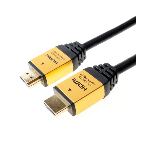 【百貨店SALEでP最大限度47倍】（まとめ）HORIC HDMI有線テレビ 2m ゴールド HDM20-883GD【×5仕掛ける】