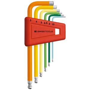 【マラソンでポイント最大47.5倍】PB SWISS TOOLS 212H-5RB ボール付レインボーレンチセット（パックナシ）｜インテリアの壱番館