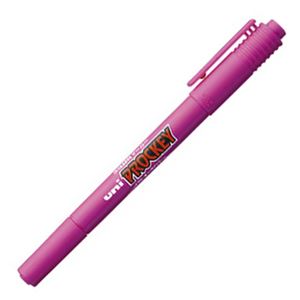 【ポイント20倍】（まとめ） 三菱鉛筆 水性マーカー プロッキー 細字丸芯+極細 赤紫 PM120T.11 1本 【×50セット】