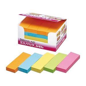 【マラソンでP最大49倍】（まとめ） 住友スリーエム ポストイット(R) エコノパック(TM)製品 強粘着シリーズ 5001SS-NE オレンジ エレクトリックブルー ウルトライエロー ライム ローズ 20個入 【×2セット】