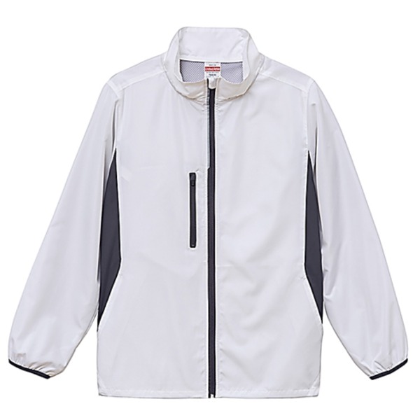 【百貨店SALEでP最大限度47倍】シャカシャカと音がしない撥水＆防風産業・リフレクター・裏地付スタンドジップジャケット 白いこと Ｌ