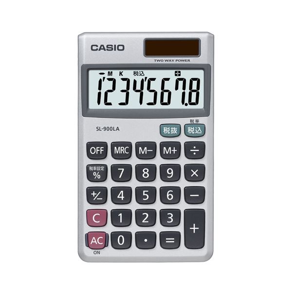 【マラソンでP最大49倍】(まとめ) カシオ CASIO 電卓 8桁 手帳サイズ SL-900LA-N 1台 【×10セット】
