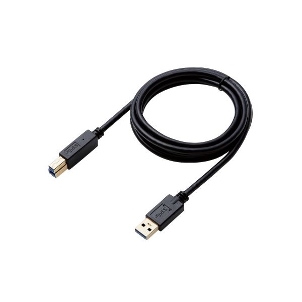 【ポイント20倍】（まとめ） エレコム USB3.0ケーブル/A-Bタイプ/AV売場用/1.5m/ブラック DH-AB3N15BK 【×2セット】