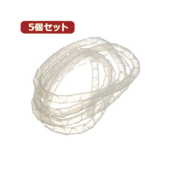【マラソンでP最大49倍】（まとめ）YAZAWA 5個セットまとめるチューブ 内径：9mm 白 1.5m FCT9WX5【×5セット】