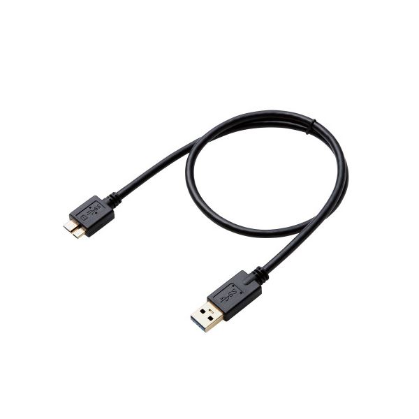 【ポイント20倍】（まとめ） エレコム USB3.0ケーブル/A-microBタイプ/AV売場用/0.5m/ブラック DH-AMB3N05BK 【×2セット】