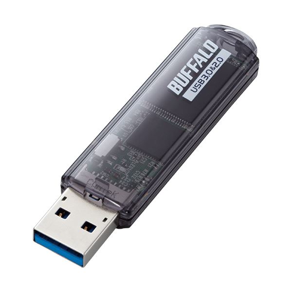 【マラソンでP最大49倍】バッファロー USB3.0対応USBメモリー スタンダードモデル 64GB ブラック RUF3-C64GA-BK 1個