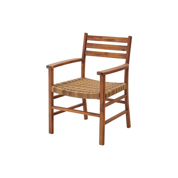 【クーポン配布中】ダイニングチェア パーソナルチェア 約幅63cm ブラウン 木製 肘付き 完成品 リビング 在宅ワーク 店舗 インテリア家具