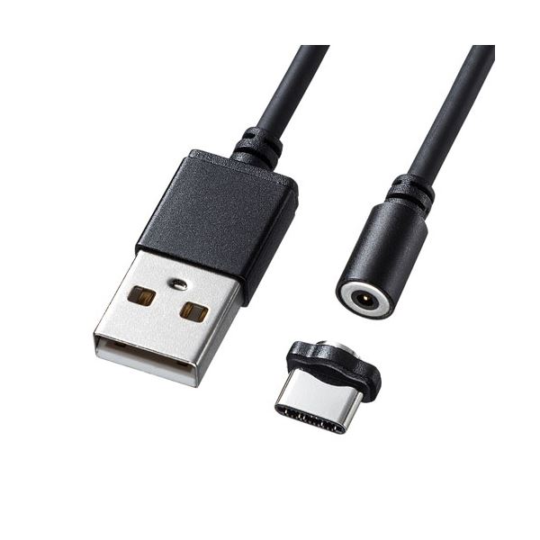 【尖んがり20倍】（まとめ）サンワサプライ 超小型Magnet脱着式USB TypeC有線テレビ 1m KU-CMGCA1【×2仕掛ける】