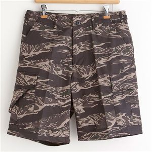 【マラソンでP最大49倍】米軍BDUカーゴショートパンツ ブラックタイガーリップストップ L
