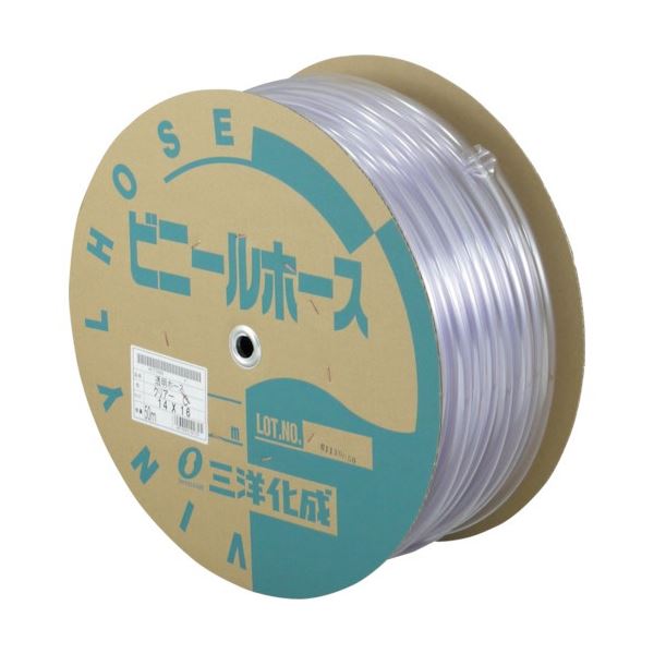 【クーポン配布中】三洋化成 透明ホース 14×16 50m ドラム巻 TM-1416D50T 1巻