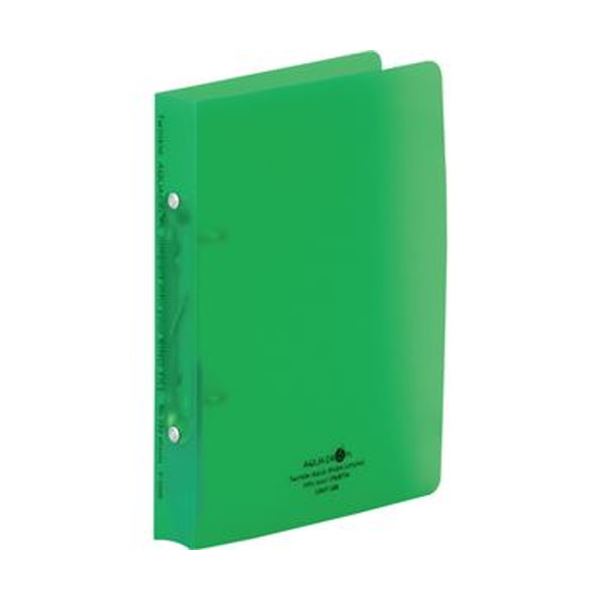【ポイント20倍】（まとめ）リヒトラブ AQUA DROPsリングファイル（ツイストリング）A5タテ 2穴 150枚収容 背幅32mm 黄緑 F-5006-6 1冊【×50セット】