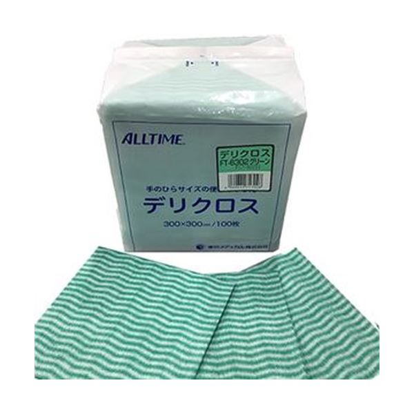 (まとめ)東京メディカル デリクロス 30×30cm グリーン FT-6302 1パック(100枚)
