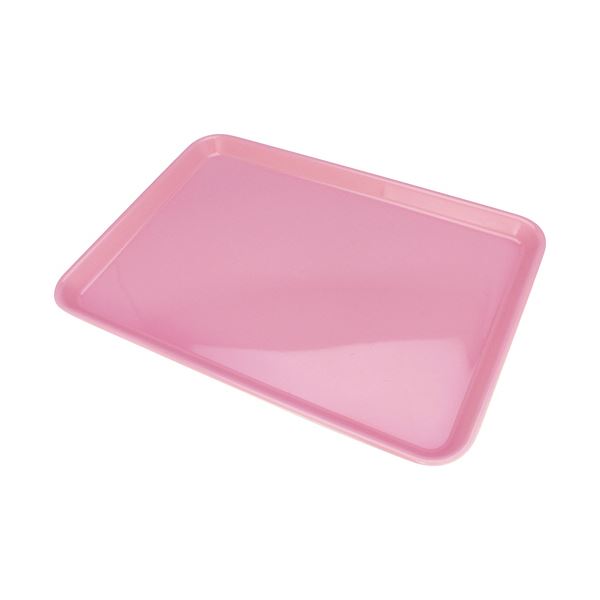 (まとめ)アサヒ興洋 カラフルエコトレー 33cm長 食洗機対応 ピンク 1枚【×3セット】