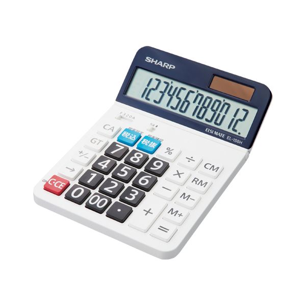 【マラソンでP最大49倍】（まとめ） シャープ セミデスクトップ電卓 EL-156HX 【×3セット】