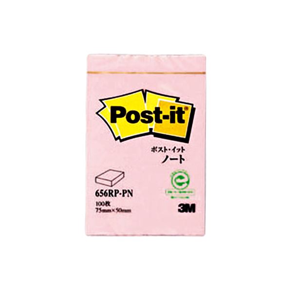 【クーポン配布中】（まとめ） 3M ポスト・イット ノート再生紙スタンダードカラー 75×50mm ピンク 656RP-PN 1冊 【×30セット】