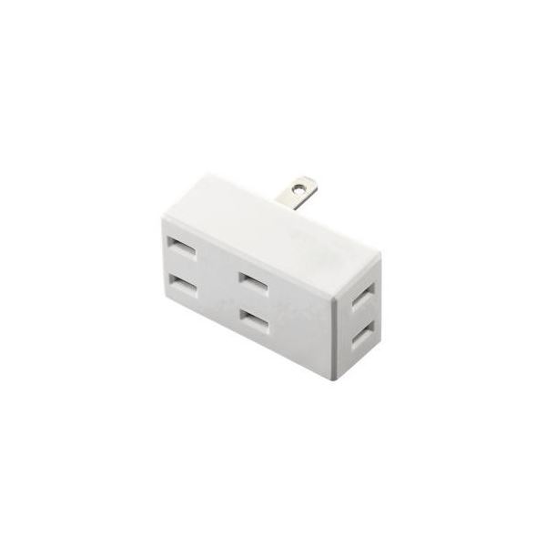 【マラソンでP最大49倍】（まとめ）エレコム トリプルタップ（フロントタイプ） T-TR02-2300WH【×10セット】