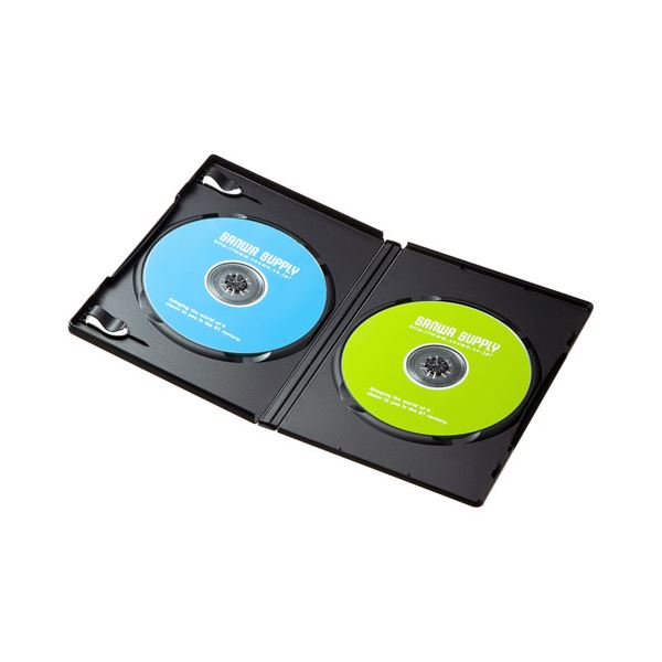 【マラソンでP最大49倍】サンワサプライ DVDトールケース(2枚収納・10枚セット・ブラック) DVD-TN2-10BKN