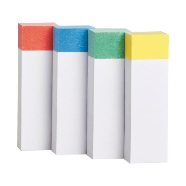 【ポイント20倍】(まとめ) TANOSEE ふせん 50×15mm 色帯4色 1セット(100冊：20冊×5パック) 【×3セット】