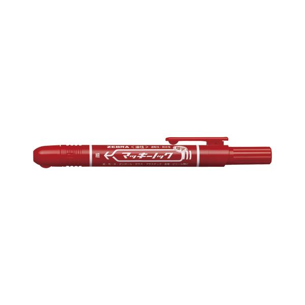 【ポイント20倍】（まとめ） ゼブラ マッキーノック 細字 赤 線幅1.0～1.3mm 1本入 【×30セット】