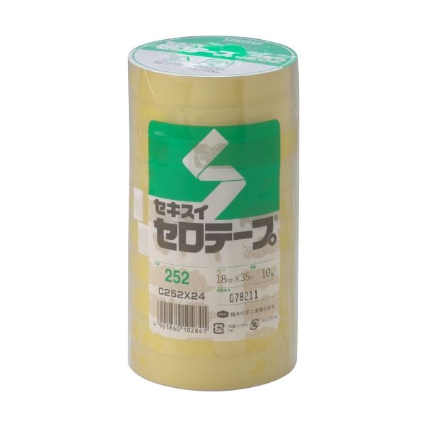 【マラソンでP最大49倍】積水化学 セロテープ No.252 18mm×35m C252X24 1セット(200巻：10巻×20パック)