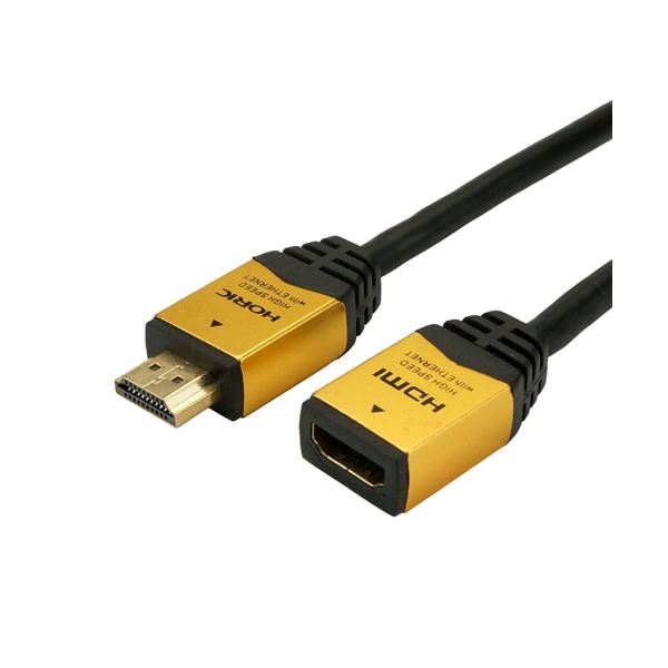 【尖んがり20倍】（まとめ）HORIC ハイスピードHDMI取りひろげる有線テレビ 1.5m ゴールド HDFM15-168GD【×5仕掛ける】 PCアクセサリー-ケーブル-パソコン・周辺機器