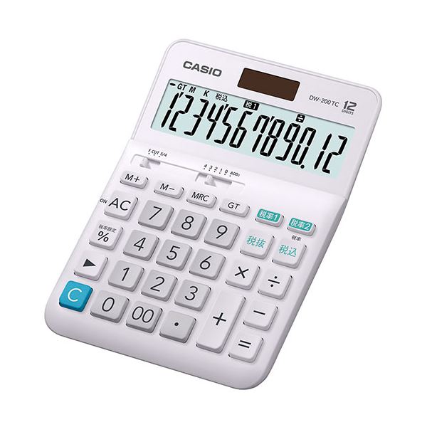 【マラソンでP最大49倍】カシオ計算機 CASIO W税率電卓 デスクタイプ12桁 DW-200TC-N