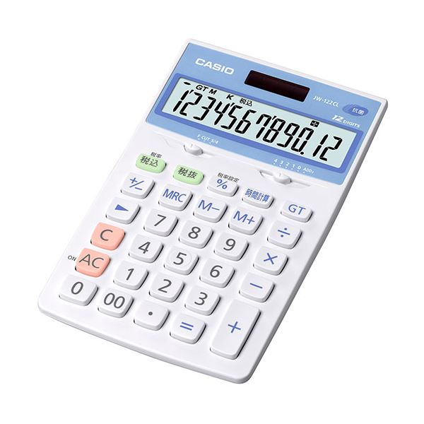 【ポイント20倍】カシオ計算機 CASIO 抗菌電卓 ジャストタイプ12桁 JW-122CL-N 6,080円