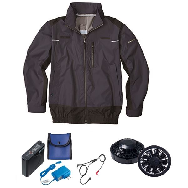【ポイント20倍】KU92110 空調服 R ポリエステル製 遮熱フルハーネス仕様 FAN2200B・RD9261・LISUPER1セット ダークブルー 3L
