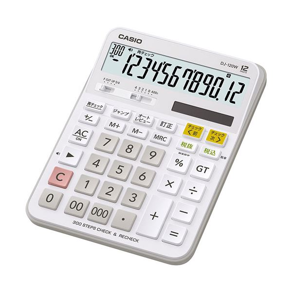 【マラソンでポイント最大47.5倍】カシオ計算機 CASIO チェック検算電卓 デスクタイプ12桁 DJ-120W-N|インテリアの壱番館
