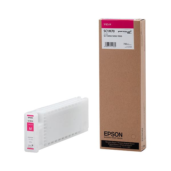 【マラソンでポイント最大47.5倍】（まとめ） エプソン EPSON インクカートリッジ マゼンタ 700ml SC1M70 1個 【&times;3セット】｜インテリアの壱番館
