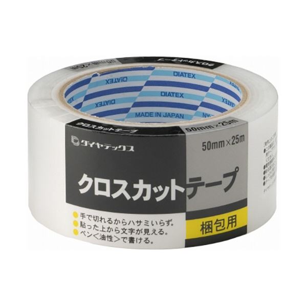 【マラソンでP最大49倍】(まとめ) ダイヤテックス クロスカットテープ 50mm×25m クリヤ TO1011 1巻 【×5セット】